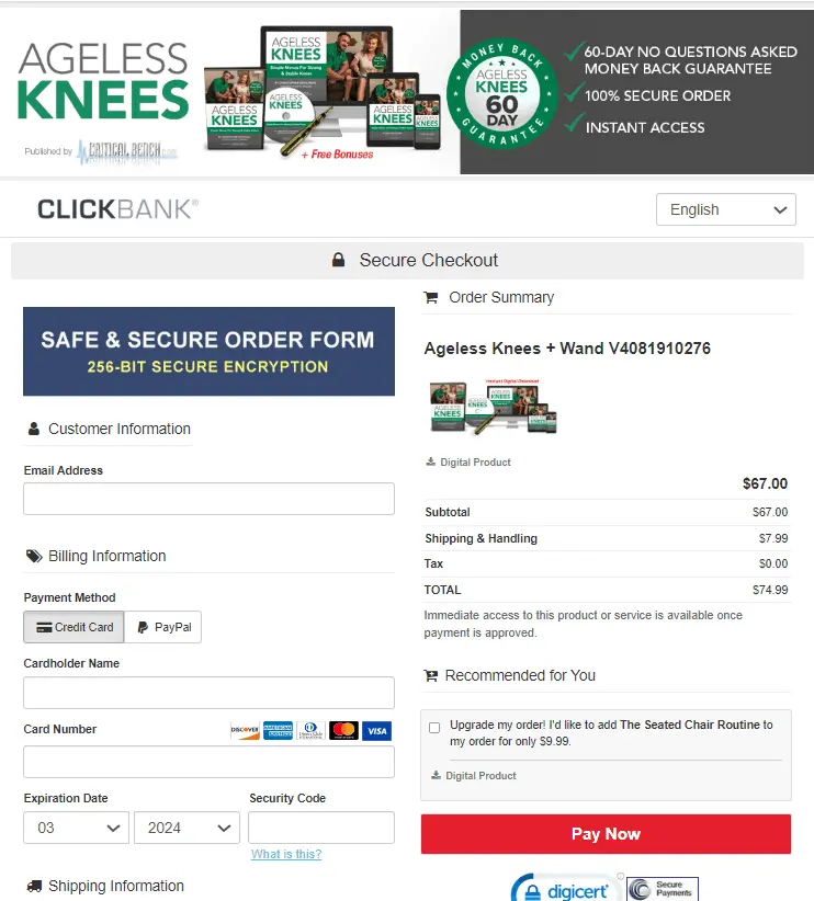 Ageless Knees Discount